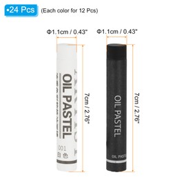 PATIKIL White, Black Oil Pastels, Pack of 24 Soft Oil Pastels, Creamy Pastel Pencils, Art Supplies for Art Painting, Drawing, Mixing, Graffiti for Artists, Beginners
