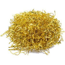 Stephanie Imports Made In USA Crinkle Cut (Zig Fill) Shredded Paper 2 lbs (Metallic Gold)