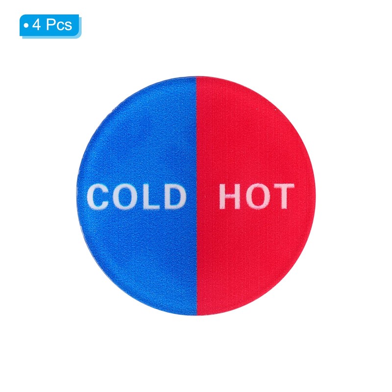 PATIKIL Self Stick Cold/Hot Water Label, 4 Pack Acrylic Round