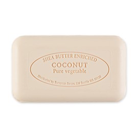 Pre de Provence Artisanal Soap Bar, Natural French Skincare, Enriched with Organic Shea Butter, Quad Milled for Rich, Smooth & Moisturizing Lather, Coconut, 5.3 Ounce