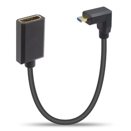 Duttek Cable HDMI a Micro HDMI de 90 grados 8K, cable de extensión micro HDMI macho a HDMI hembra, soporta video Ultra HD de 48 Gbps 8K, etc. 1 pie/30 cm