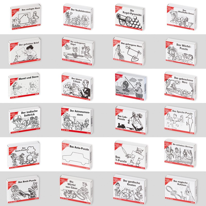 Bartl 112394 Wooden Puzzle Games Set 24 Mini Puzzles, Perfect
