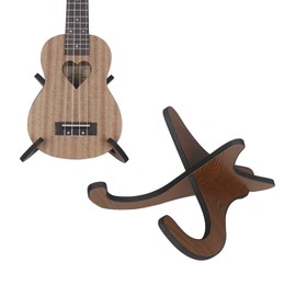 Portable Wooden Ukelele Stand Holder,Eidoct Portable Wood Ukulele Stand for Small Guitar, Violin, Banjo, Mandolin(Dark Brown)
