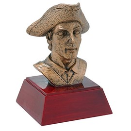Decade Awards Patriot Sculpture Mascot Trophy - Colonial Award - 4 Inch Tall - Customize Now