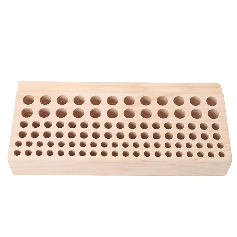 98 Holes Leathercraft Tool Storage Holder Wooden DIY Tool Rack,