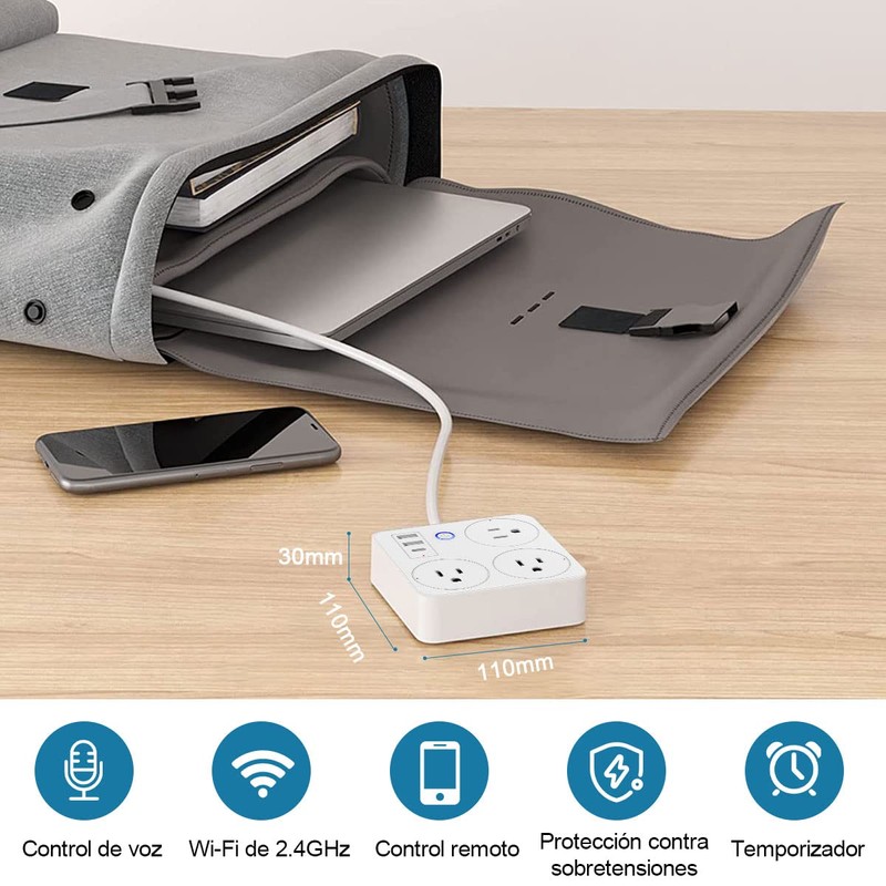 Multicontacto Inteligente con USB, EASYTAO Smart Power Strip, Enchufe Inteligente,