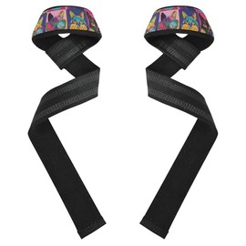 Cool Funky - Correas de elevación de fitness para gato, 26 pulgadas, antideslizantes, par de correas de gimnasio para levantamiento de pesas, culturismo, levantamiento de pesas y levantamiento de