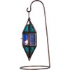 Glass & Metal Lantern Chapel Aquamarine & Blue
