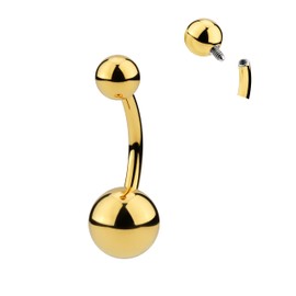 365 Sleepers 14G Belly Button Piercing Titanium Gold 8 mm 10 mm 12 mm 14 mm Bar Length Piercing Navel Long Titanium Belly Button Piercing Navel Bars 1.6 mm Navel Ring Woman Jewellery, Titanium