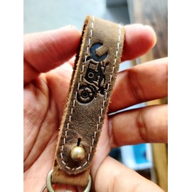 THE BIKERZ BUFF LEATHER KEY CHAIN/RING