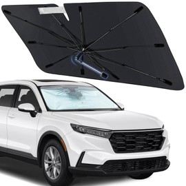 Windshield Sun Shade Umbrella for Honda CRV 2002-2025, Foldable Car Sunshade for Front Windows with 360° Rotating Shaft, Custom fit CRV Sun Visor Shield for UV Blocking and Heat Insulation