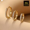 FASHGOOD 3Pairs 925 Sterling Silver Hoops Earrings for Women,14K Gold