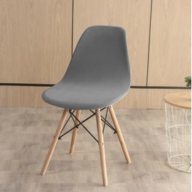 Eames Shell Chair Cover, Chair Cover, Fits Northern Europe, Washable, Velvet Material (Gray (Pack of 2)