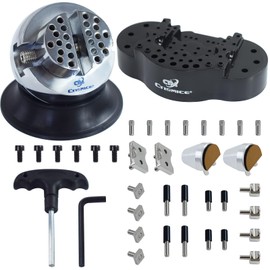 CTISMICE Ball Vise, 3 Inch Engraving Block Setting Tool with 34pcs Pin Plate Attachments for Jewelry Making, Small-Scale Engraving, Diamond and Bezels Setting, 360° Rotation Jewelers Mini Ball Vice