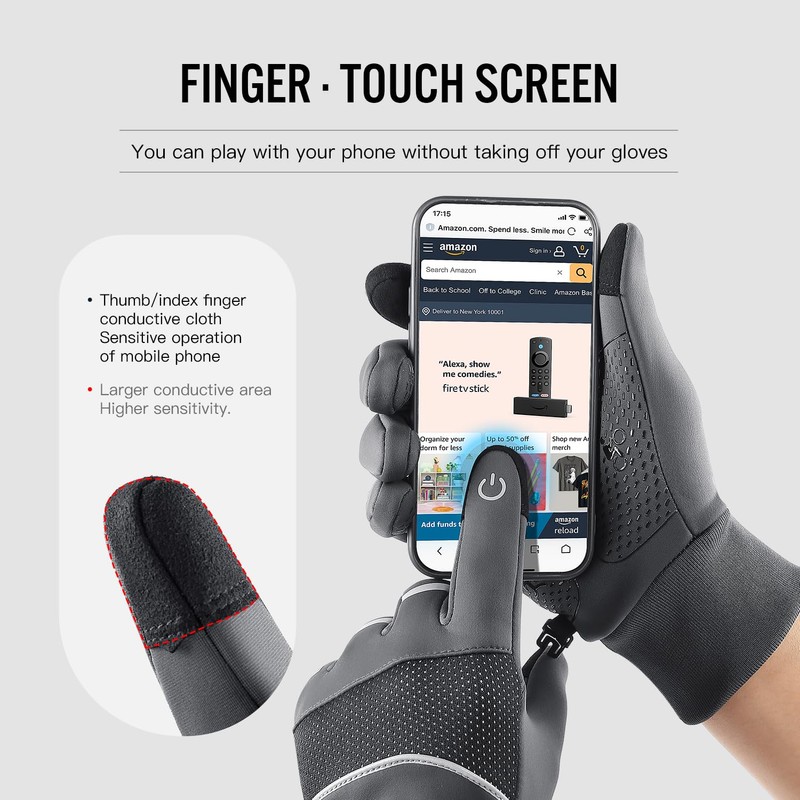 KynciLOR Womens Winter Gloves Mens Thermal Gloves with Touchscreen Fingers