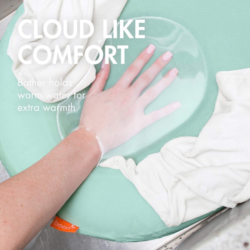 Boon Puff Inflatable Baby Bather - Infant Bathtub Includes Microfleece