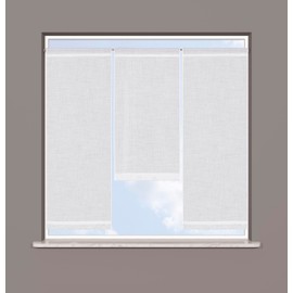 Clever-Kauf-24 Mini Panel Curtain Set, 3 Pieces, White, Transparent, 2 x 30 x 80 cm and 1 x 30 x 60 cm, with Drawstring and Weighted Bars