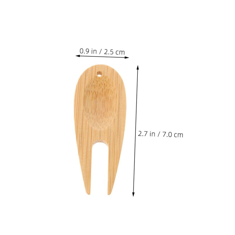 SUPVOX Golf Divot Tool 8-Piece Bamboo Fork Set Ball Marker