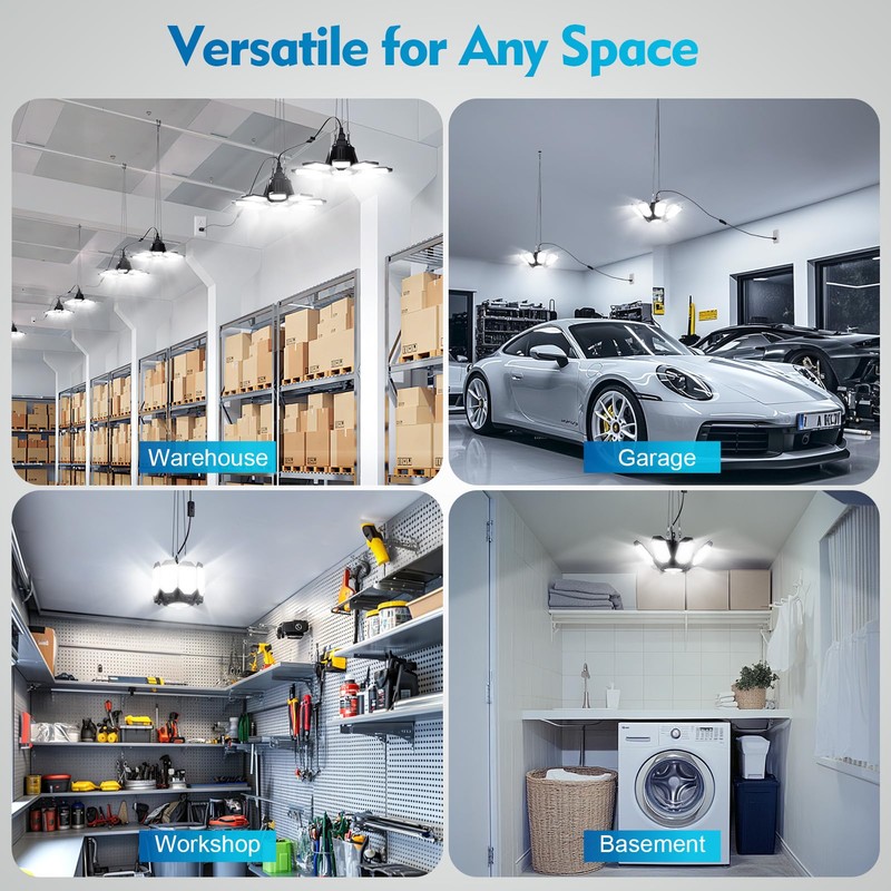 TANBABY 2 Pack Motion Sensor Garage Light, Deformable Garage Lights