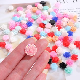Flowers Nail Art Rhinestone, 5D Solid Flowers Nail Art Decorations, Floral Rose Nail Glitter Jewels Design, 12 Colors Flower Studs Gems for Women Girls Manicure Blossom Supplies, Resin Diamond Crafts