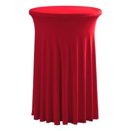 iEventStar - Mantel de mesa de 24 pulgadas y 24 pulgadas, redondo, elástico, de elastano, para cóctel, de alta calidad (24 x 43 pulgadas, rojo)
