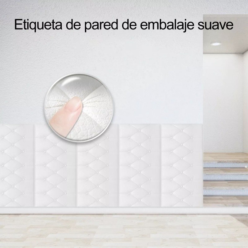 NIOU 6 Pegatina Pared Patron Espuma Papel Tapiz Cabecera 70*35cm