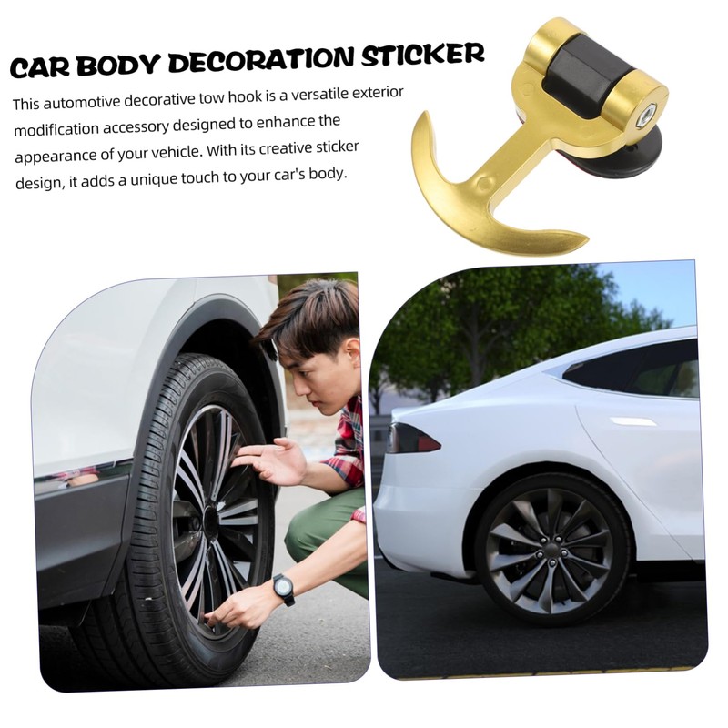 ULTECHNOVO Golden Car Towing Hook Shaped Auto Trailer Ring Unique