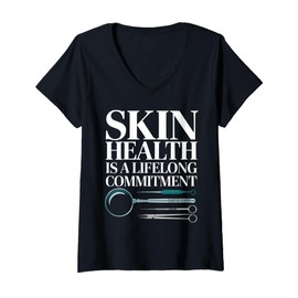 Womens Dermatologist Doctor Skin Dermatology Profession V-Neck T-Shirt