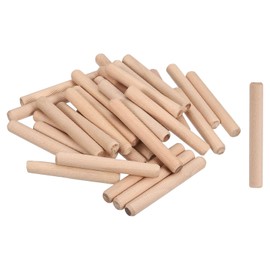 sourcing map 50Pcs 1/2"x3-9/16" (12mmx90mm) Wooden Dowel Pins, Fluted Wood Beveled Ends Tapered Dowel Hardwood Pegs, Wood Dowels Rods for Furniture, DIY Crafts