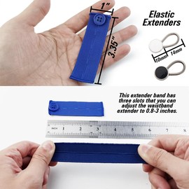 TIHOOD 22PCS Extender Button Set, Flexible Adjustable Elastic Waist Extender Button, Invisible Collar Neck Extenders, No-Sew Extend Buttons for Women and Men's Pants Jeans Skirts Clothing Supplies