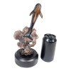 Jumping Bottlenose Dolphins Bronze Electroplated Resin Figurine with Base Decor