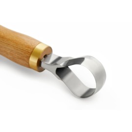 STAMESKY Wood Carving Scorp Knife | Round Carving Tool for Spoons, Bowls, and Cups | Spoon Bowl Carving Tools | Wood Carving for Beginners | Oak Wood Handle with Carbon Steel Blade (1'in full scorp)