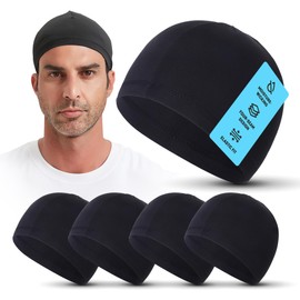 Cooling Skull Cap Helmet Liner | Sweat-Wicking Beanie for Hard Hats, Running, Cycling | Moisture-Wicking | 5-Pack (Black) | PRIMERIVER