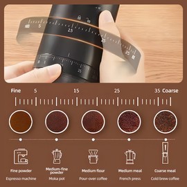 Portable Electric Burr Coffee Grinder Ceramic Blade Burr Grinder USB Rechargeable Coffee Bean Grinder with 38 Grinding Settings Cleaning Brush Included for Coffee Espresso Latte