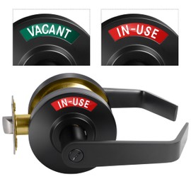 XMZ-DDUP Vacant or in-Use Bathroom Indicator Privacy Door Lock Handle, Occupied Door Handle, Commercial Bathroom Door Handle, for Restrooms, Gym, Office Buildings (Matte Black)