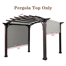 SCOCANOPY Replacement Sling Top for Rona Lowe's Allen + roth 10 ft x 10 ft Freestanding Pergola Sold at Lowe's, L-PG152PST-B (Size: 200" (L) x 103" (W)),Gray
