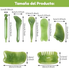 UNIVERSOENLNEA.COM  7 herramientas de masaje Gua Sha, herramienta facial Gua Sha, tabla de guasha de piedra de jade para masaje facial, cuerpo, spa,  