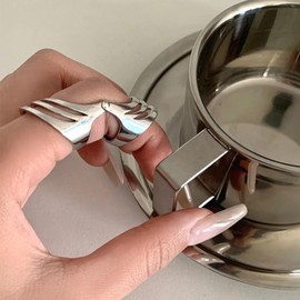 LUOFENG Finger,Retro Hollow Knuckle Rings Fashion Punk Joint Finger Statement Jewelry Wide Wrap Gift for Men Women