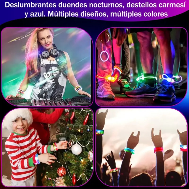 50 Pulseras Neon Luminosas Led Para Fiestas Glow Fiesta Boda