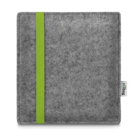 stilbag e-Reader Leon Case for Tolino Vision 6 Wool Felt Protective Case Made in Germany (Light Grey - Lime)