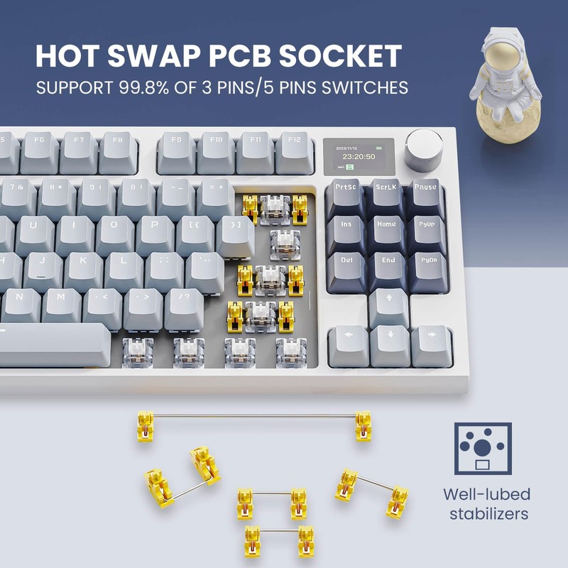 jeefull power 75% Wireless Mechanical Gaming Keyboard with TFT Screen
