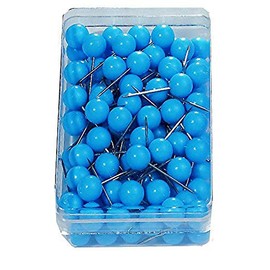 Nobo 1901327 Drawing Pins Spherical Top Length 13 mm Head 6 mm Set of 100 Blue