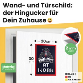 DankeDir! Gamers At Work Sign 30 x 20 cm Door Sign Room Gamer Party Gift Idea Decoration Playroom Party Decoration Birthday Gift Teenager Decoration Boys Gift Teenagers