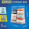 Meersburg 15 Gallon Large Resealable Storage Bags with Zipper Top，24"
