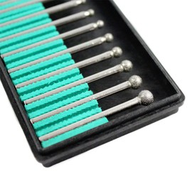 12pc Universal Diamond Burr Bit Set 1/8" Shank for Rotary Tool 150 Grit