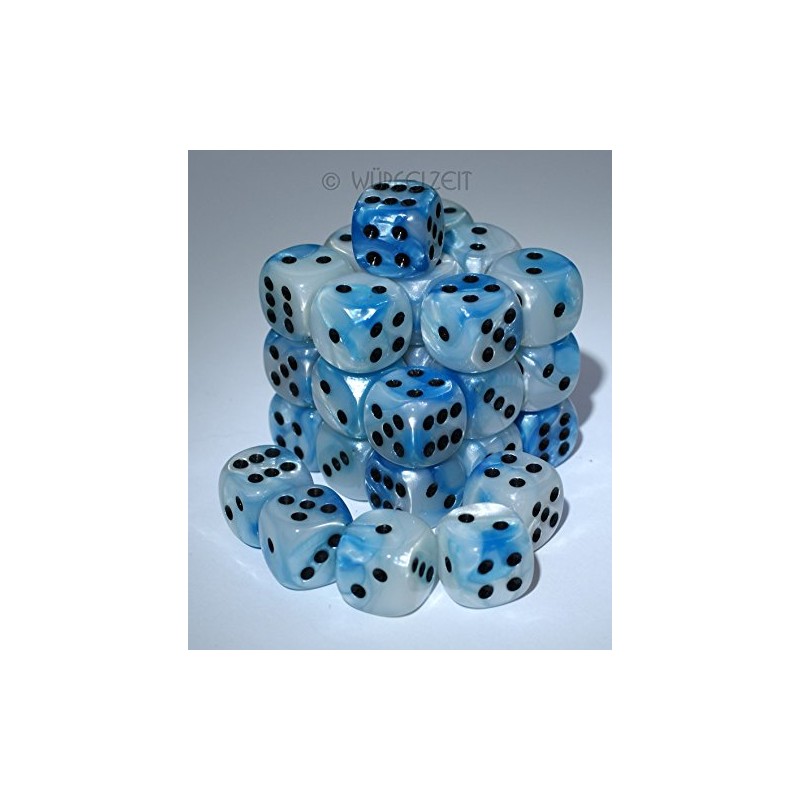 Würfelzeit Alyen 7214 Cube W6 12 mm, White/Blue M/Black (Set