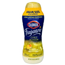 Clorox Fraganzia Laundry Scent Booster Crystals in Citrus Blossom Scent - Scented In-Wash Freshener Beads for Fresh, Clean, Great Smelling Clothes and Linens, 70 Oz