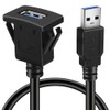 BATIGE Square Single Port USB 3.0 Panel Flush Mount Extension