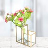 Glass Storage Container Garden Polygonal Column Golden Brass Bar Welding
