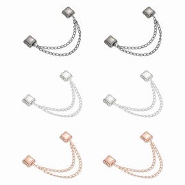 QUARKZMAN Pack of 6 Magnetic Clothing Clips Square Clothes Clips with Chain Clothes Clips Multifunctional Hijab Magnets for Thin Clothes Scarves Trouser Legs Brooch